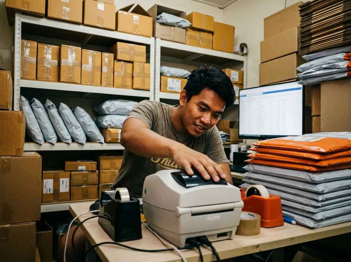 A multi-channel seller reviewing orders from several marketplaces on one screen.